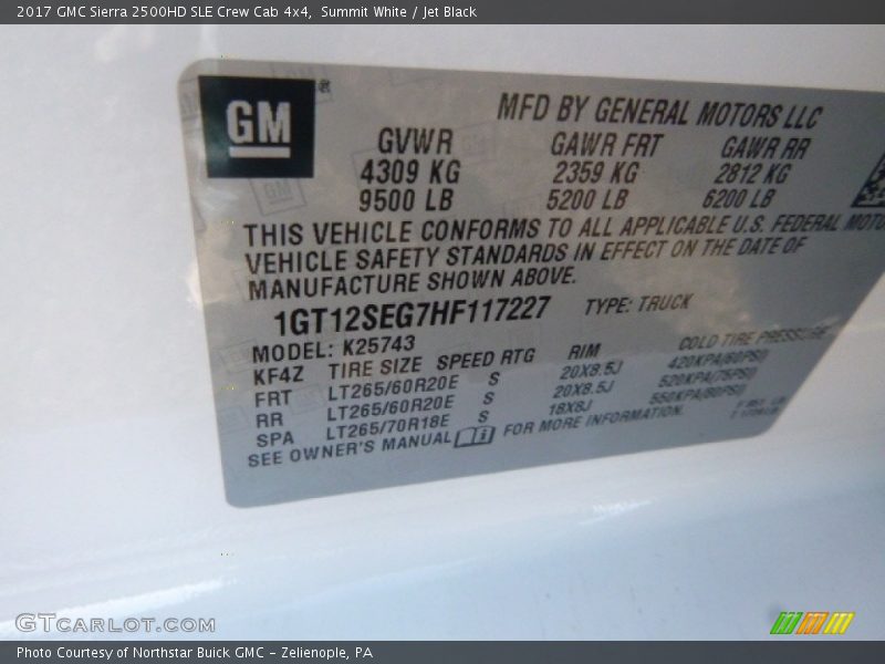 Summit White / Jet Black 2017 GMC Sierra 2500HD SLE Crew Cab 4x4