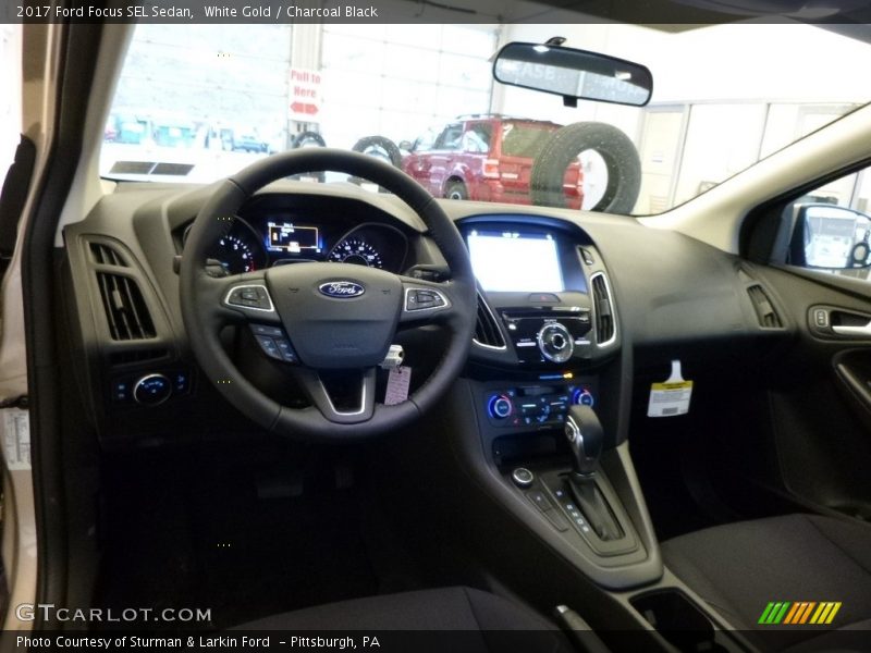 White Gold / Charcoal Black 2017 Ford Focus SEL Sedan
