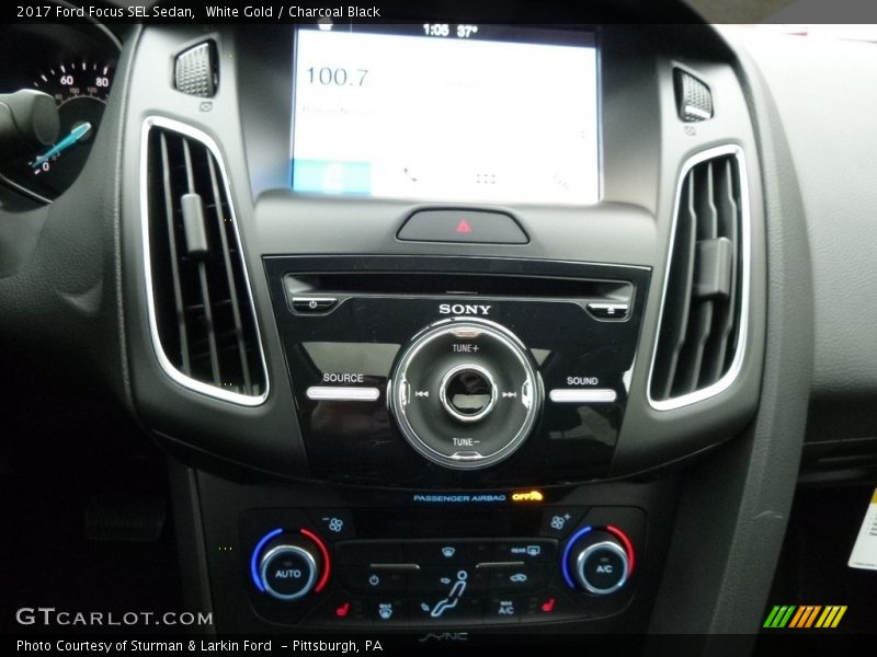 White Gold / Charcoal Black 2017 Ford Focus SEL Sedan