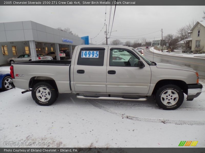 Silver Birch Metallic / Dark Charcoal 2005 Chevrolet Silverado 1500 Z71 Crew Cab 4x4