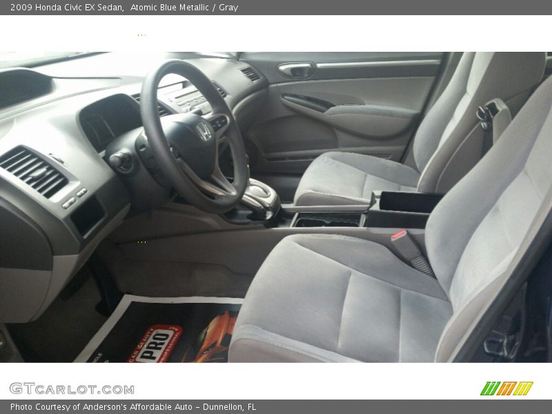 Atomic Blue Metallic / Gray 2009 Honda Civic EX Sedan