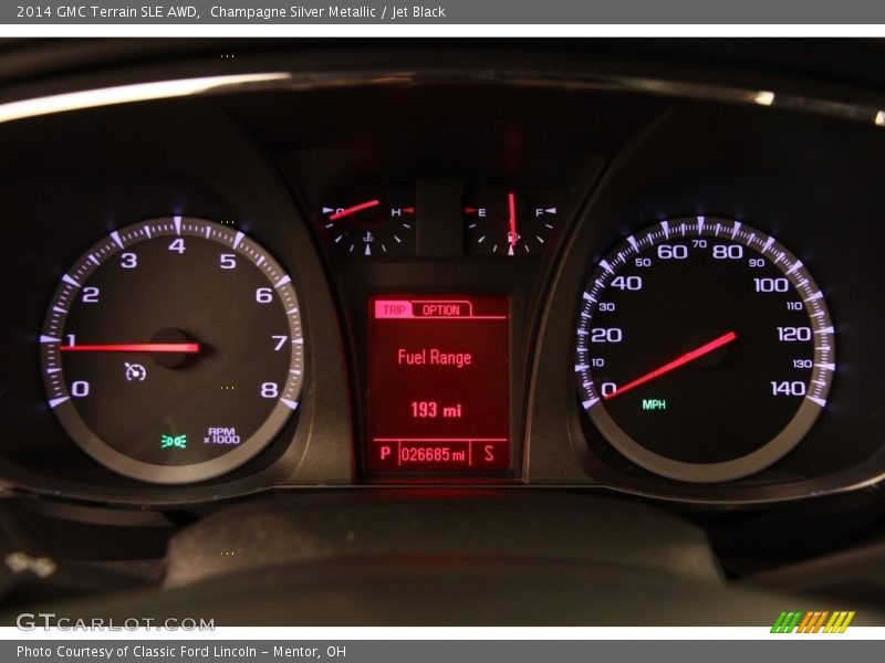 Champagne Silver Metallic / Jet Black 2014 GMC Terrain SLE AWD