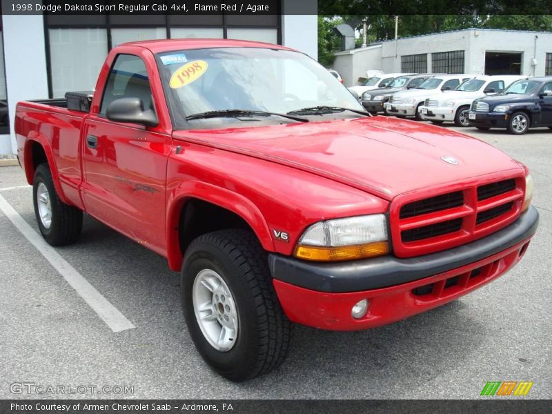 Flame Red / Agate 1998 Dodge Dakota Sport Regular Cab 4x4