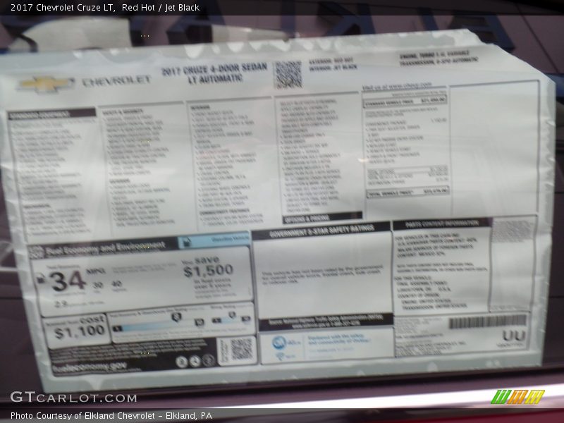 Red Hot / Jet Black 2017 Chevrolet Cruze LT