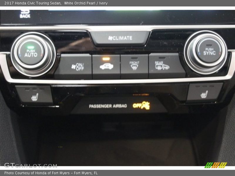 White Orchid Pearl / Ivory 2017 Honda Civic Touring Sedan