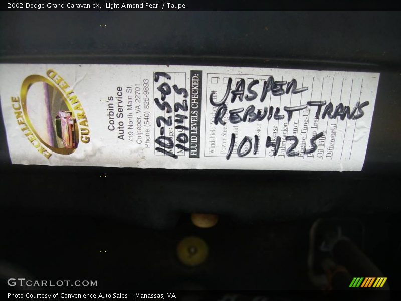 Light Almond Pearl / Taupe 2002 Dodge Grand Caravan eX