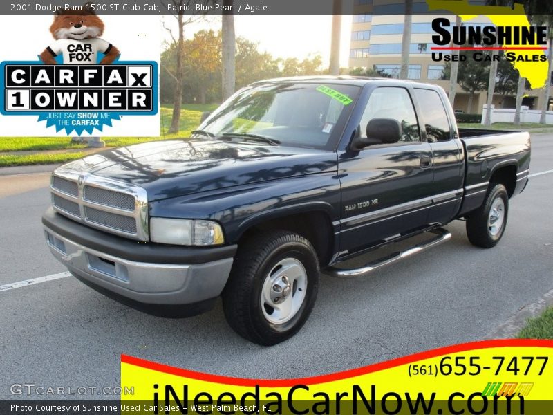 Patriot Blue Pearl / Agate 2001 Dodge Ram 1500 ST Club Cab