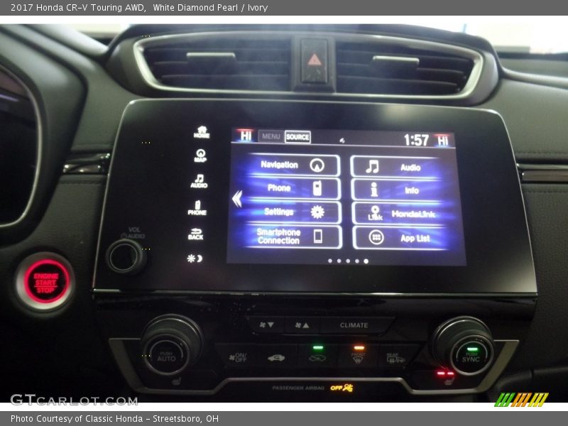 White Diamond Pearl / Ivory 2017 Honda CR-V Touring AWD