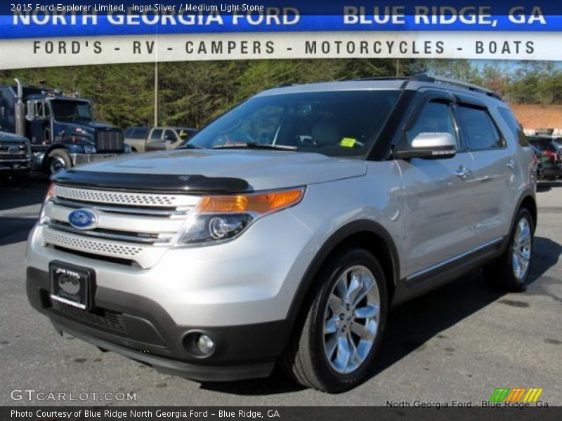 Ingot Silver / Medium Light Stone 2015 Ford Explorer Limited
