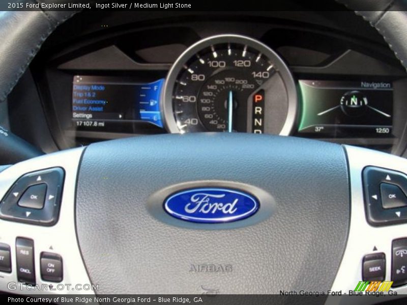 Ingot Silver / Medium Light Stone 2015 Ford Explorer Limited