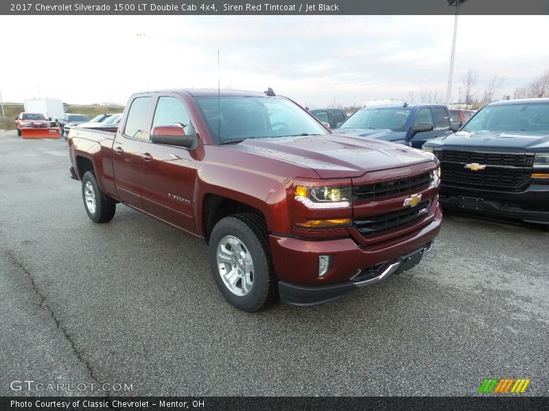 Siren Red Tintcoat / Jet Black 2017 Chevrolet Silverado 1500 LT Double Cab 4x4