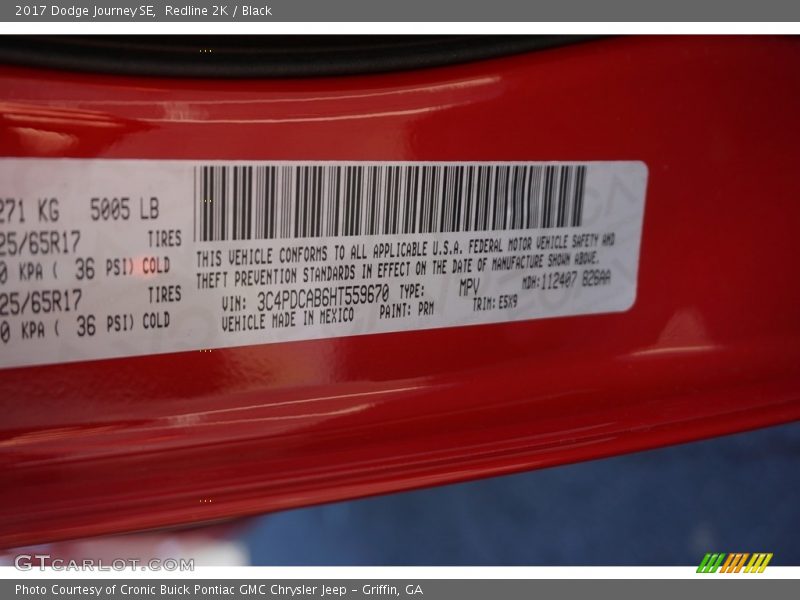 Redline 2K / Black 2017 Dodge Journey SE