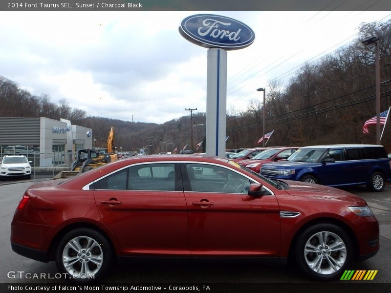 Sunset / Charcoal Black 2014 Ford Taurus SEL