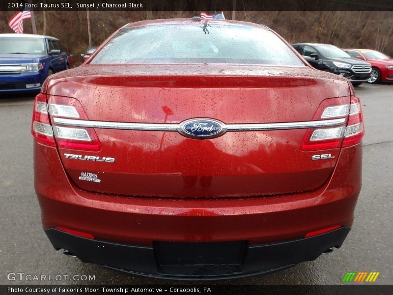 Sunset / Charcoal Black 2014 Ford Taurus SEL