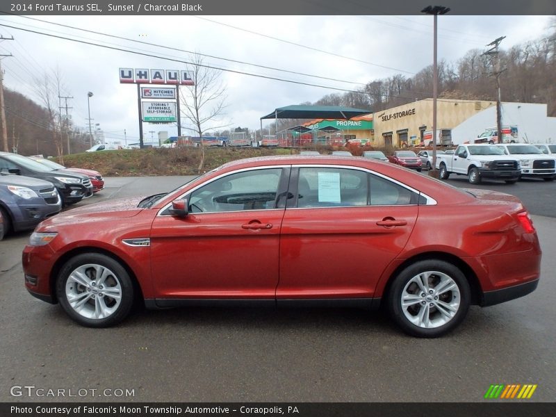 Sunset / Charcoal Black 2014 Ford Taurus SEL