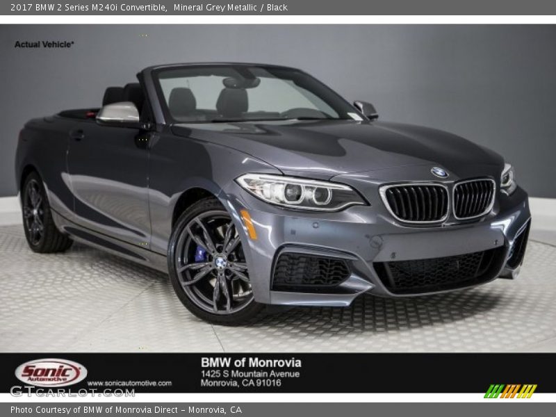 Mineral Grey Metallic / Black 2017 BMW 2 Series M240i Convertible