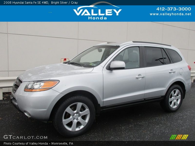 Bright Silver / Gray 2008 Hyundai Santa Fe SE 4WD