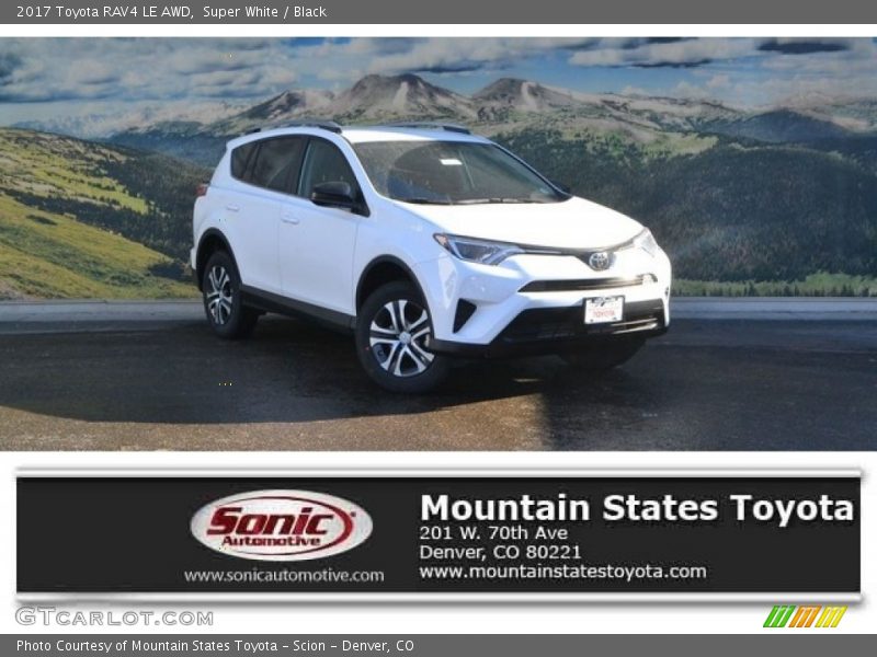 Super White / Black 2017 Toyota RAV4 LE AWD