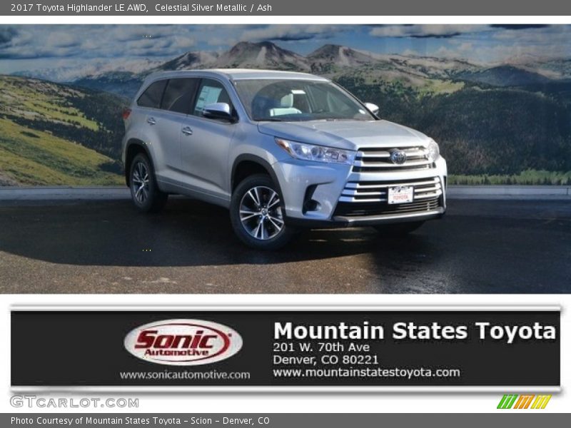 Celestial Silver Metallic / Ash 2017 Toyota Highlander LE AWD