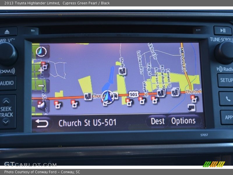 Cypress Green Pearl / Black 2013 Toyota Highlander Limited