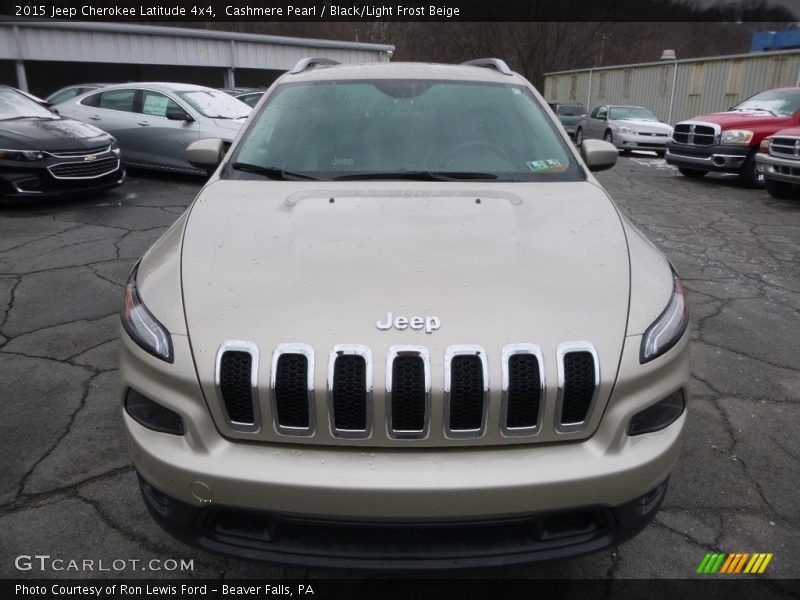 Cashmere Pearl / Black/Light Frost Beige 2015 Jeep Cherokee Latitude 4x4