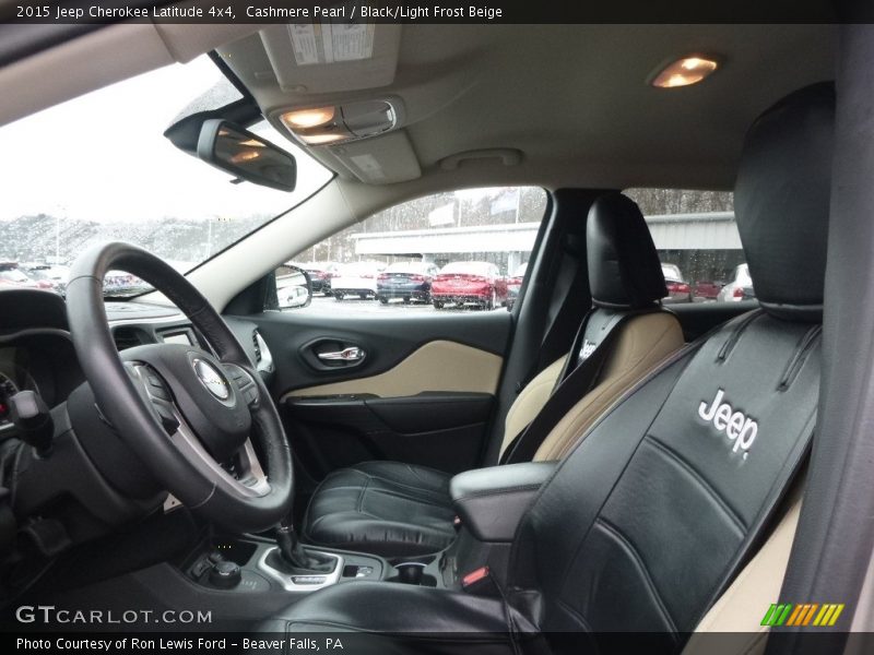 Cashmere Pearl / Black/Light Frost Beige 2015 Jeep Cherokee Latitude 4x4