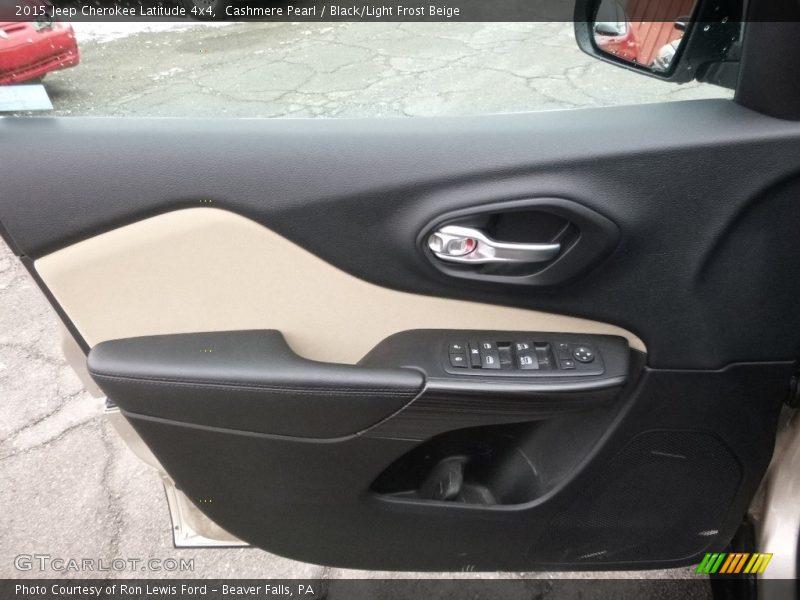 Cashmere Pearl / Black/Light Frost Beige 2015 Jeep Cherokee Latitude 4x4