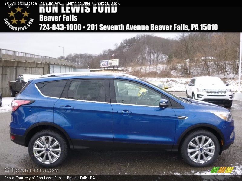 Lightning Blue / Charcoal Black 2017 Ford Escape Titanium 4WD