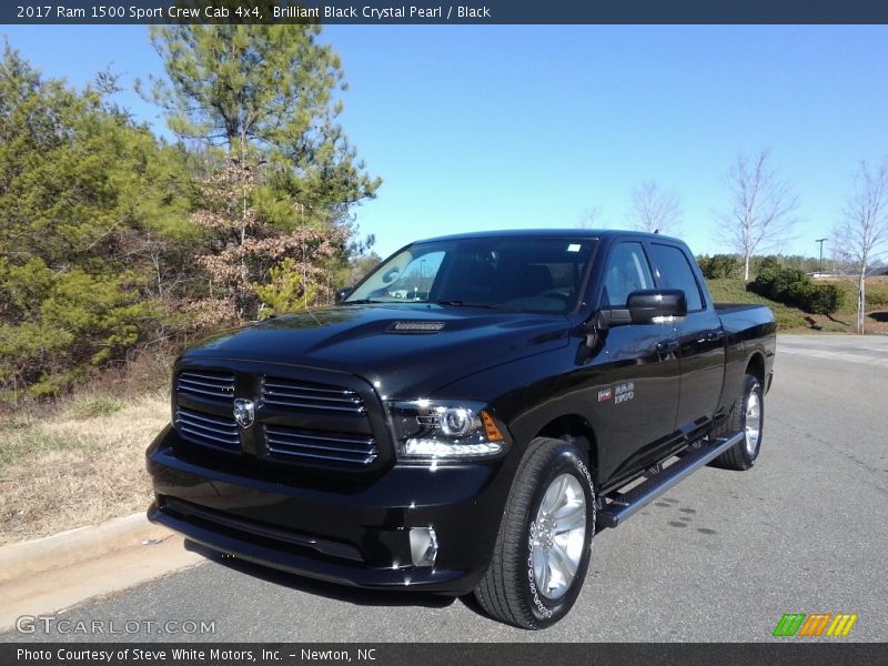 Brilliant Black Crystal Pearl / Black 2017 Ram 1500 Sport Crew Cab 4x4