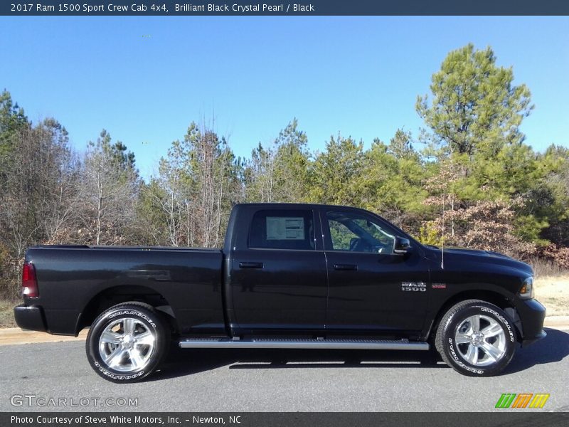 Brilliant Black Crystal Pearl / Black 2017 Ram 1500 Sport Crew Cab 4x4