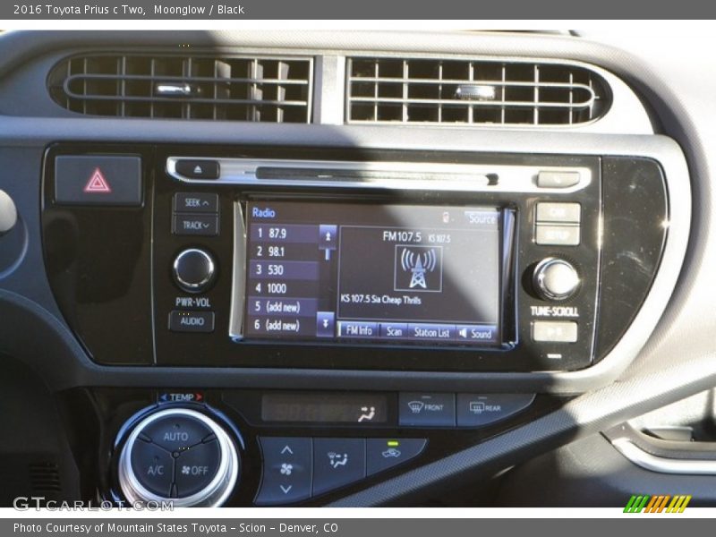 Moonglow / Black 2016 Toyota Prius c Two