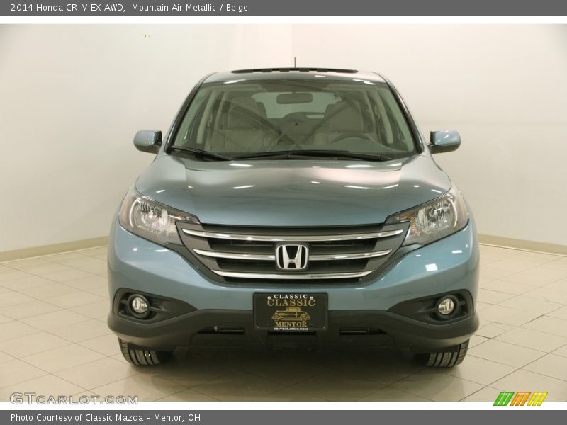 Mountain Air Metallic / Beige 2014 Honda CR-V EX AWD