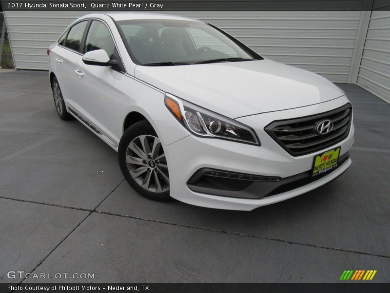 Quartz White Pearl / Gray 2017 Hyundai Sonata Sport