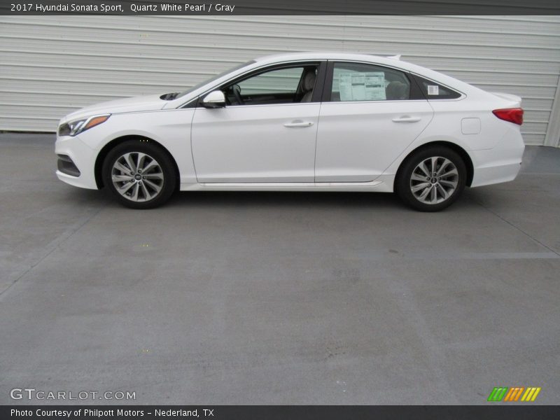Quartz White Pearl / Gray 2017 Hyundai Sonata Sport