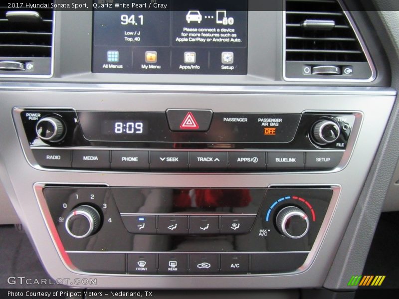 Quartz White Pearl / Gray 2017 Hyundai Sonata Sport