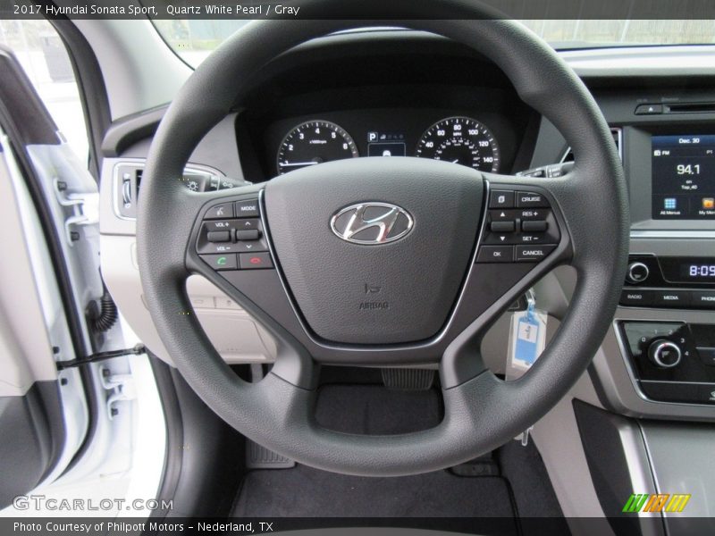 Quartz White Pearl / Gray 2017 Hyundai Sonata Sport