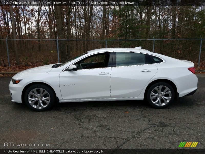 Iridescent Pearl Tricoat / Dark Atmosphere/Loft Brown 2017 Chevrolet Malibu Premier