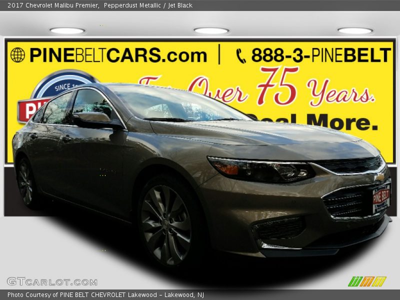 Pepperdust Metallic / Jet Black 2017 Chevrolet Malibu Premier