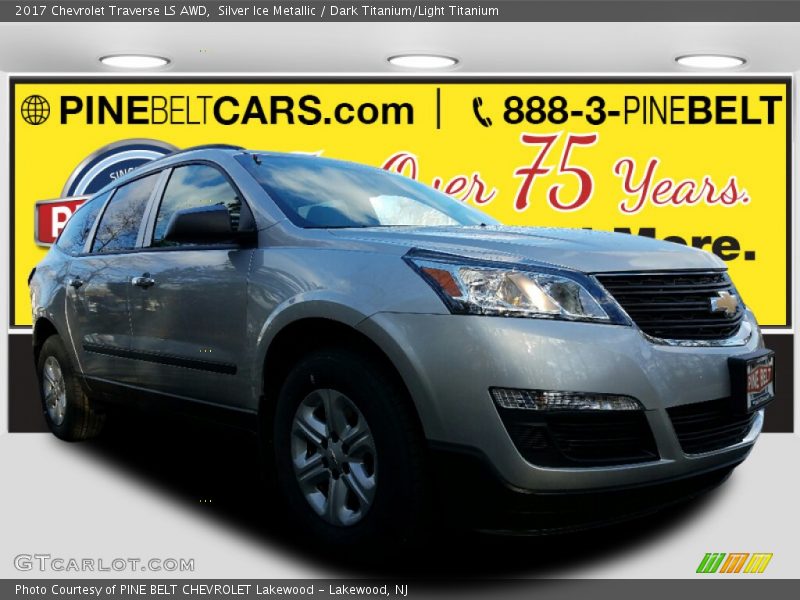 Silver Ice Metallic / Dark Titanium/Light Titanium 2017 Chevrolet Traverse LS AWD