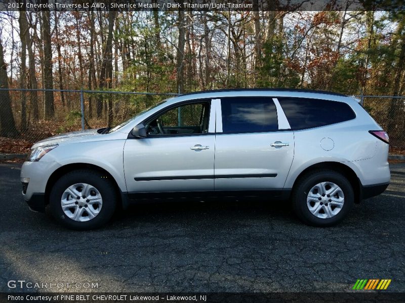 Silver Ice Metallic / Dark Titanium/Light Titanium 2017 Chevrolet Traverse LS AWD