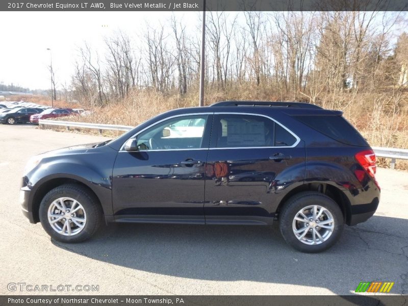 Blue Velvet Metallic / Jet Black 2017 Chevrolet Equinox LT AWD