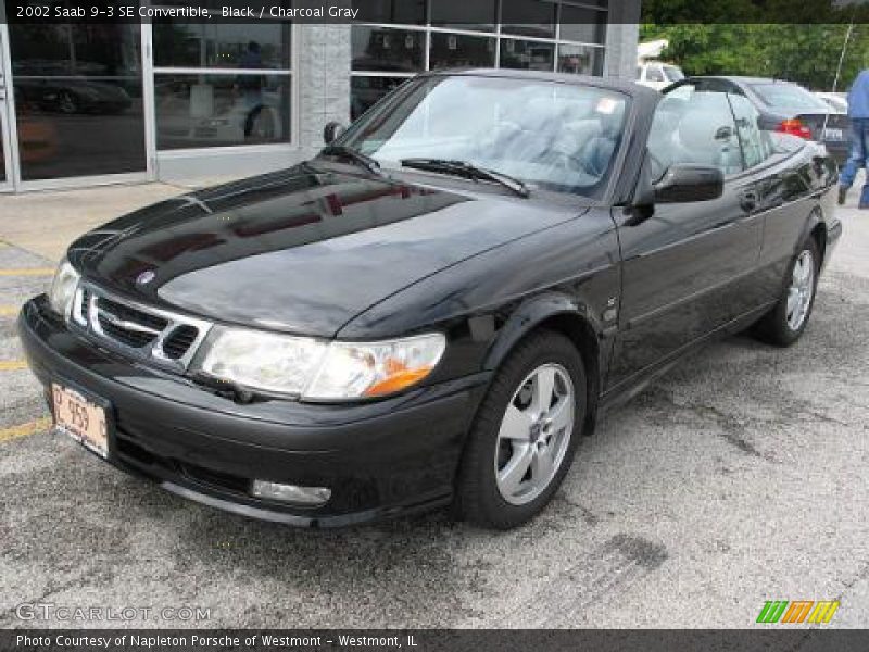 Black / Charcoal Gray 2002 Saab 9-3 SE Convertible