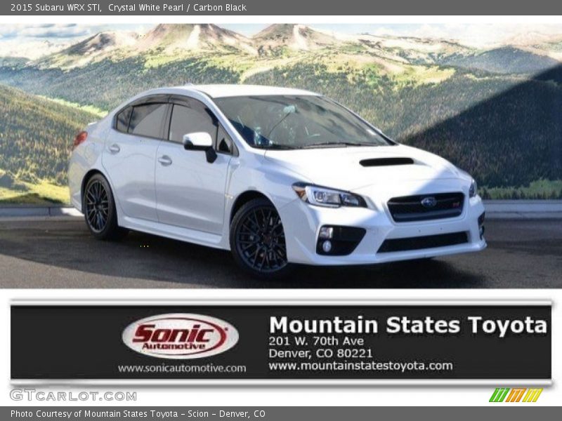 Crystal White Pearl / Carbon Black 2015 Subaru WRX STI