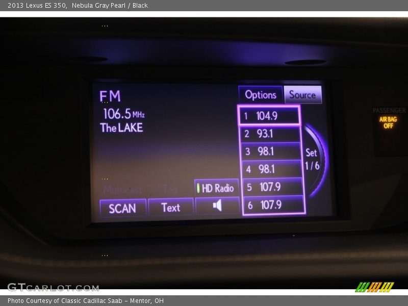Nebula Gray Pearl / Black 2013 Lexus ES 350
