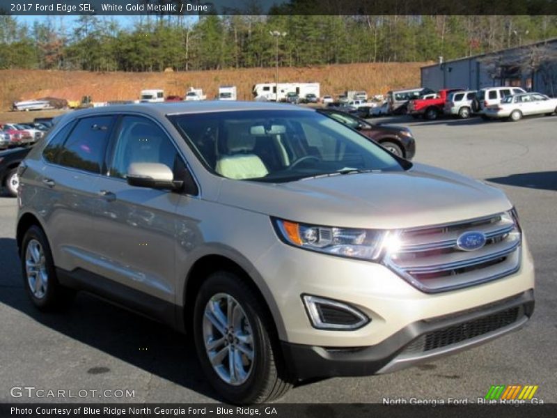 White Gold Metallic / Dune 2017 Ford Edge SEL