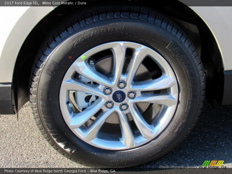 White Gold Metallic / Dune 2017 Ford Edge SEL