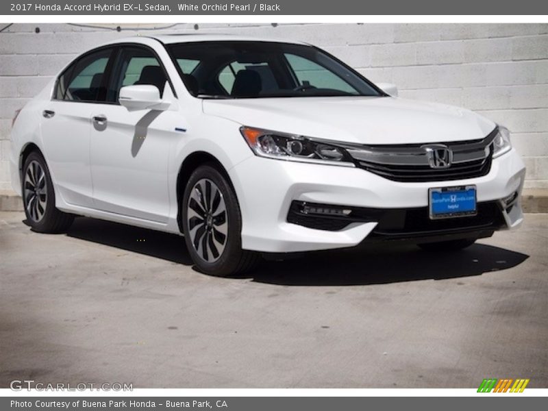 White Orchid Pearl / Black 2017 Honda Accord Hybrid EX-L Sedan