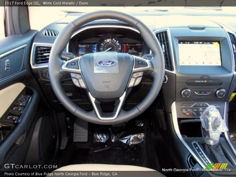 White Gold Metallic / Dune 2017 Ford Edge SEL