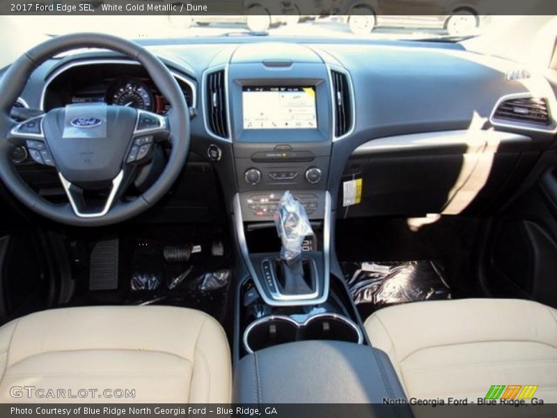 White Gold Metallic / Dune 2017 Ford Edge SEL