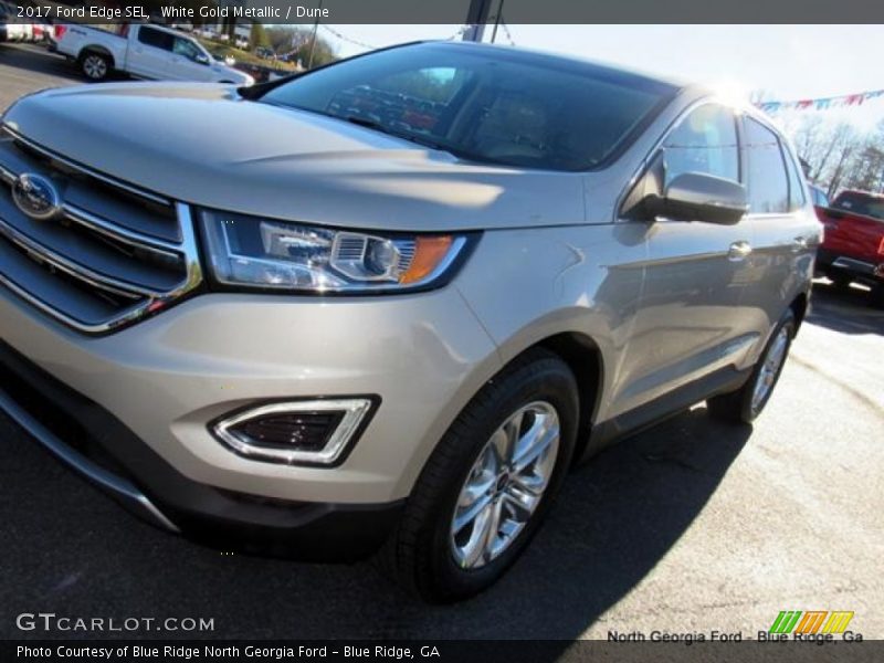 White Gold Metallic / Dune 2017 Ford Edge SEL